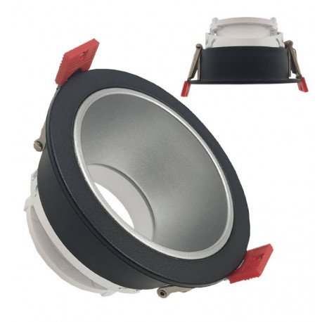 Zwenkbare cirkelvormige inbouwring GU10-MR16 buiten zwart Oculus