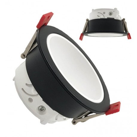 Zwenkbare cirkelvormige inbouwring GU10-MR16 buiten zwart Oculus