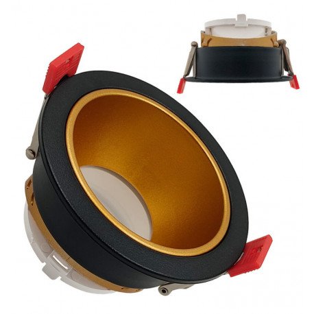 Zwenkbare cirkelvormige inbouwring GU10-MR16 buiten zwart Oculus