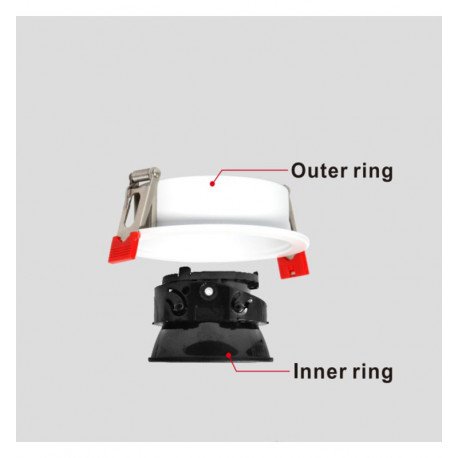 Aro circular basculante GU10-MR16 exterior negro Oculus