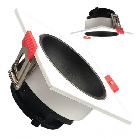 Aro cuadrado basculante GU10-MR16 exterior blanco