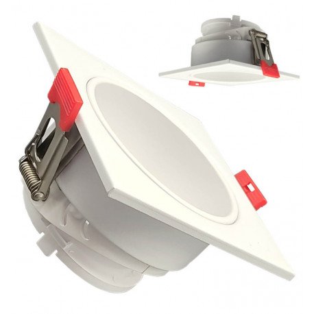 Aro cuadrado basculante GU10-MR16 exterior blanco