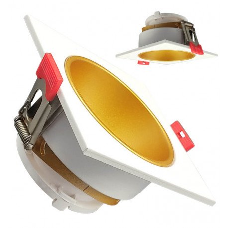 Aro cuadrado basculante GU10-MR16 exterior blanco