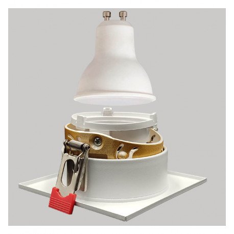 Aro cuadrado basculante GU10-MR16 exterior blanco