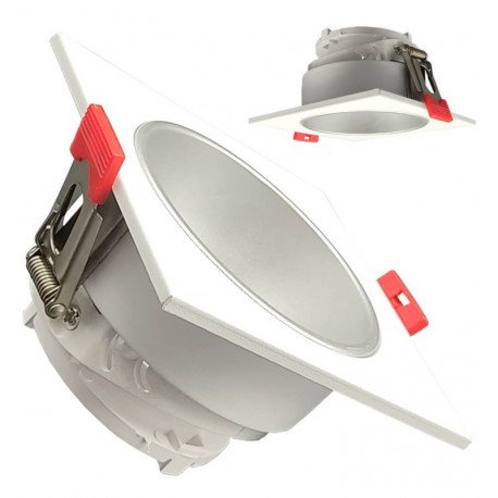 Aro cuadrado basculante GU10-MR16 exterior blanco