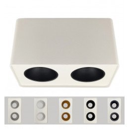 Aplique LED basculante doble GU10-MR16 exterior blanco