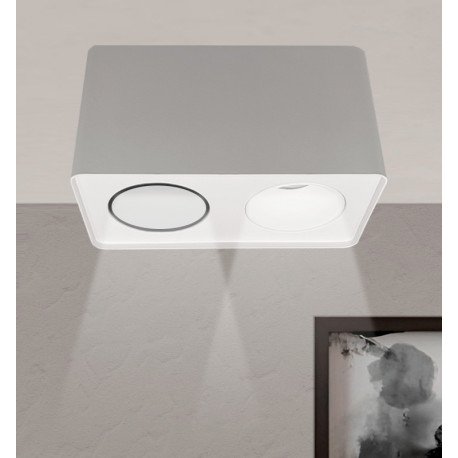 Aplique LED basculante doble GU10-MR16 exterior blanco