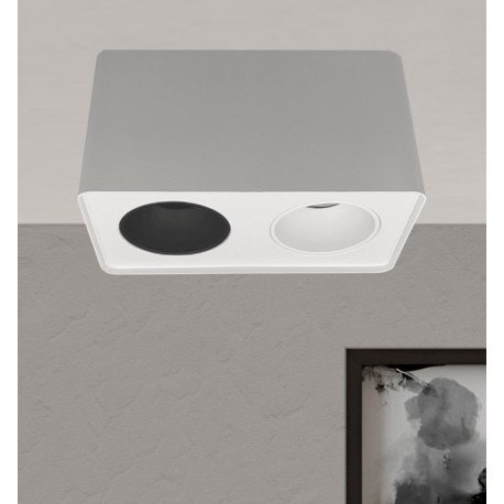 Aplique LED basculante doble GU10-MR16 exterior blanco