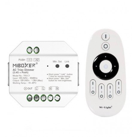 LED TRIAC 220V RF Push Dimmer Regulator Kit 2.4GHz Remote