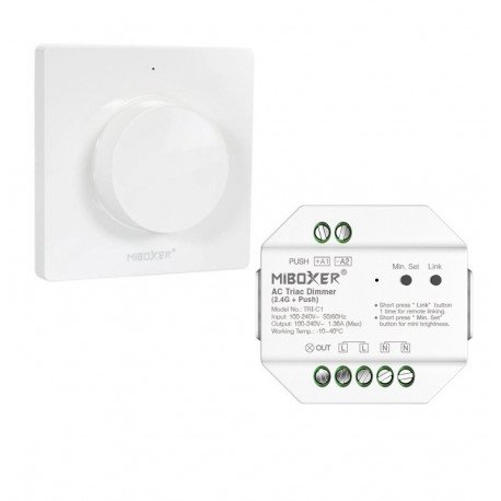 LED TRIAC 220V RF Push Dimmer Regulator with 2.4GHz Remote