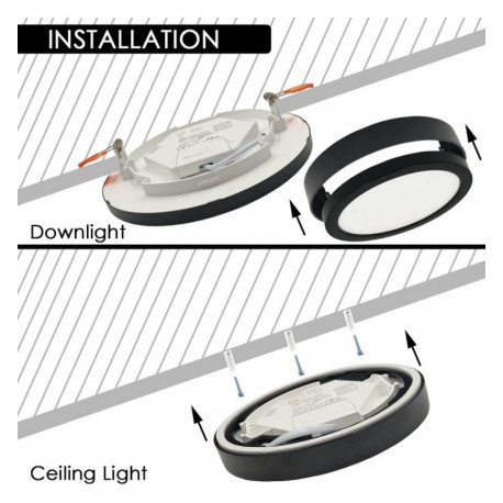 Downlight LED rond BONN zwart 2W-8W 5CCT IP44