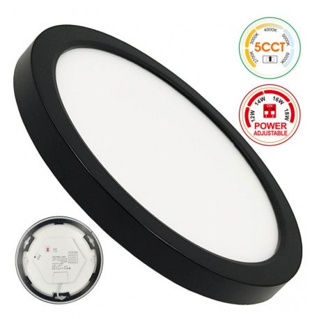 Downlight LED cirkelvormig BONN zwart 18W dimbaar 5CCT IP44