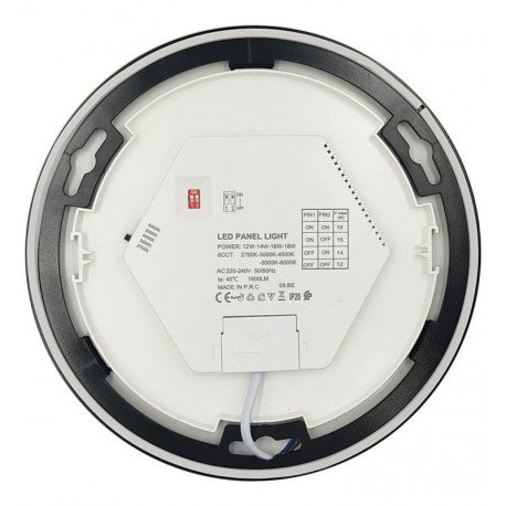 Downlight LED cirkelvormig BONN zwart 18W dimbaar 5CCT IP44