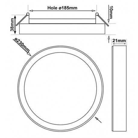Downlight LED circular BONN negro 18W ajustable 5CCT IP44