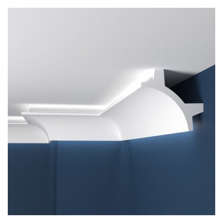 Led-moldingset polystyreen Curve dubbele lichtlijn 2 m