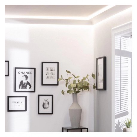 Led-moldingset polystyreen Curve dubbele lichtlijn 2 m
