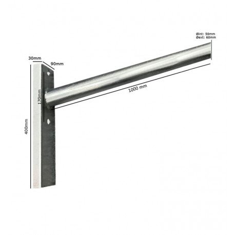 LED Street Light Pole Mount Bracket Galvanized Steel 100cm