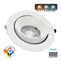 Inbouw led-downlight 25W kantelbaar CCT CRI+92
